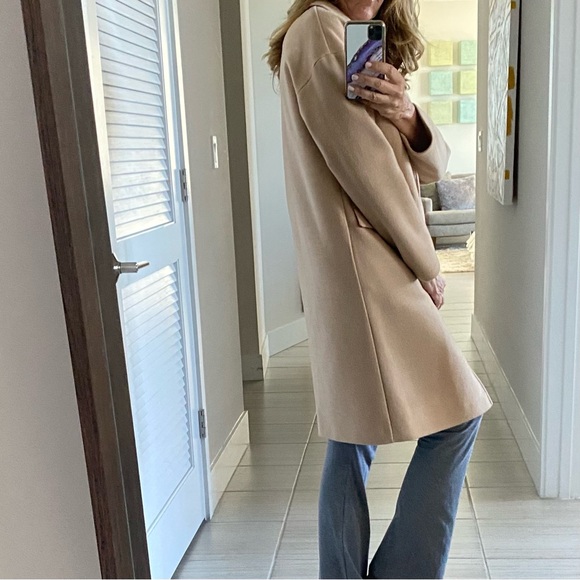 TOPSHOP Lily Notch-collar,  3/4 Camel Coat Size 6. - Picture 7 of 8